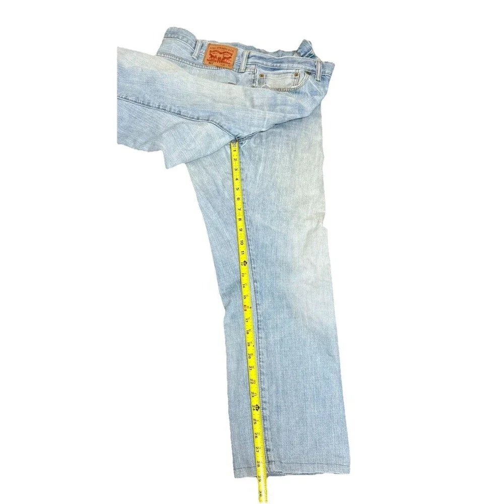Levi’s 501 Button Fly Jeans Mens W40 L34 Light Wash Straight Leg Denim